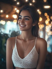 Smiling Girl at Night