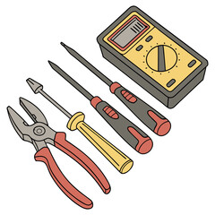 Electrician tools set vector