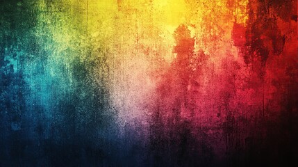 Vibrant Grunge Art Wall with Gradient Lighting, Abstract and Textured Design
