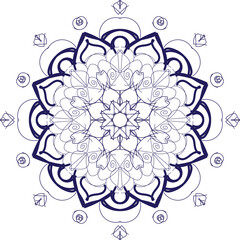 Circular pattern in the form of a mandala. Henna tattoo mandala. Mehndi style. Decorative pattern in oriental style. Coloring book page.