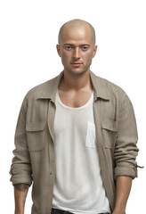 Fototapeta premium Realistic Full-Body Portrait of a Colombian Man in Casual Wear with Professional Lighting and Simple Background Suitable for Stock Photography