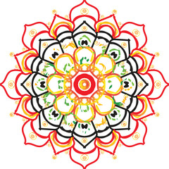 Circular pattern in the form of a mandala. Henna tattoo mandala. Mehndi style. Decorative pattern in oriental style. Coloring book page.