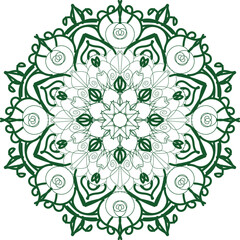 Circular pattern in the form of a mandala. Henna tattoo mandala. Mehndi style. Decorative pattern in oriental style. Coloring book page.