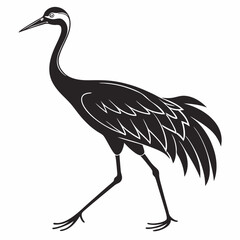 Crane silhouette black vector