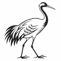 Crane silhouette black vector