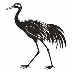 Obraz premium Crane silhouette black vector
