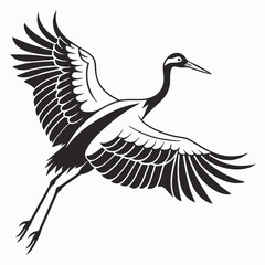 Crane silhouette black vector