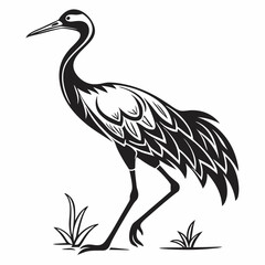 Crane silhouette black vector