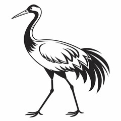 Crane silhouette black vector