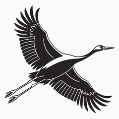 Crane silhouette black vector