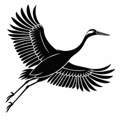 Crane silhouette black vector