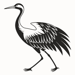 Crane silhouette black vector