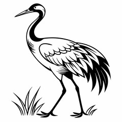 Crane silhouette black vector