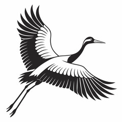 Crane silhouette black vector