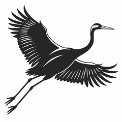 Crane silhouette black vector