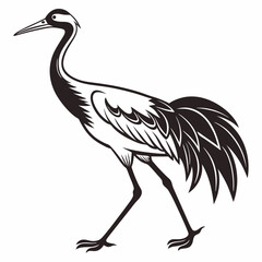 Crane silhouette black vector