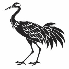 Crane silhouette black vector