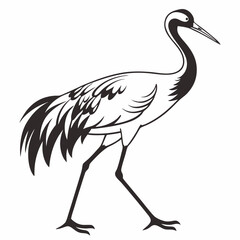 Crane silhouette black vector
