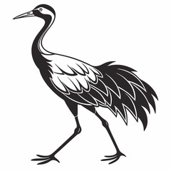 Crane silhouette black vector