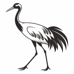 Obraz premium Crane silhouette black vector