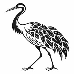 Crane silhouette black vector