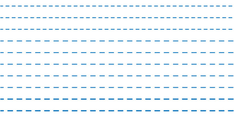 Hand drawn dotted straight line sewing stitch. Indigo hand drawn line