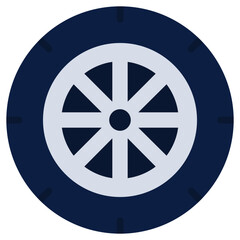 Fototapeta premium Wheel Flat Design Style Icon - Car Service