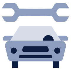Car Wrench Flat Design Style Icon - Car Service