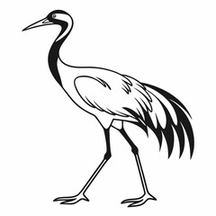 Crane silhouette black vector