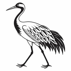 Crane silhouette black vector