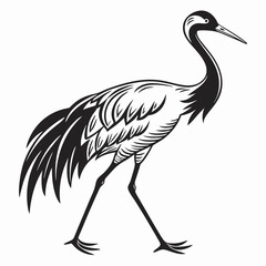 Crane silhouette black vector
