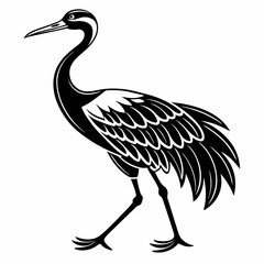 Crane silhouette black vector