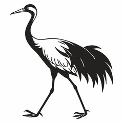 Fototapeta premium Crane silhouette black vector