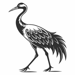 Crane silhouette black vector