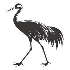 Crane silhouette black vector