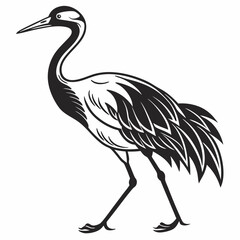 crane silhouette black vector