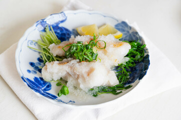 早春の料理　タラのみぞれ煮