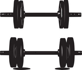 Dumbbell icons silhouettte vector