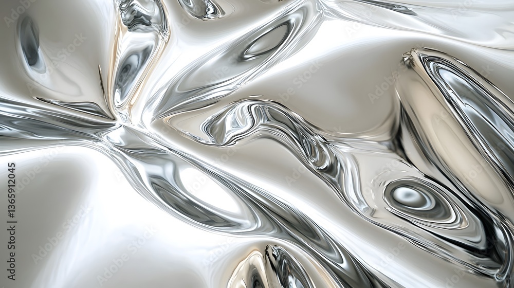 Poster the glossy and reflective abstract surface with swirling patterns
