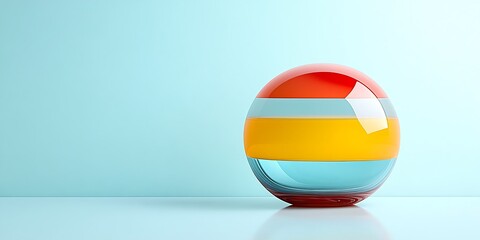 Fototapeta premium Colorful sphere with blue background.