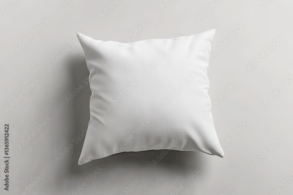 Aufkleber white square pillow mockup on plain background with subtle shadows realistic style