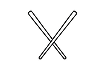 Chopsticks icon vector on white background