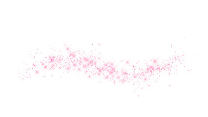pink stars and glowing glitter dust particle light trail isolated on transparent background,png red sparkle design element	