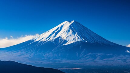 Majestic eruption of mount fuji japan scenic landscape clear sky awe-inspiring nature