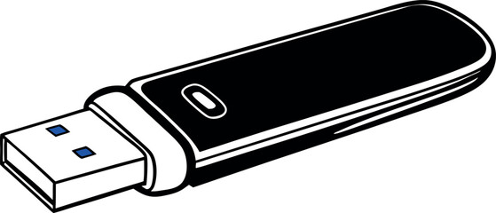 Modern USB Flash Drive Vector Art for Websites