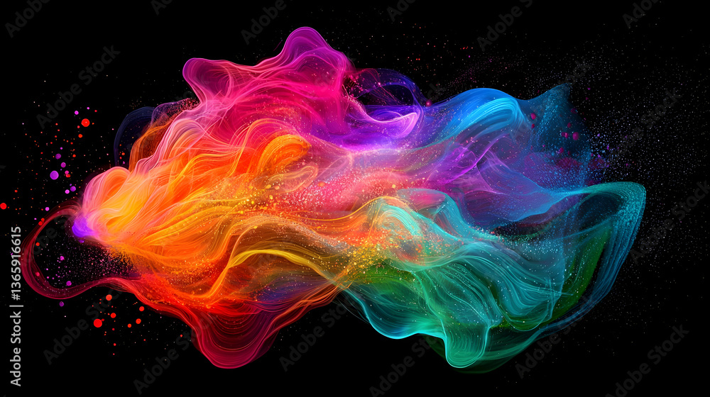 Aufkleber abstract colorful particle explosion design