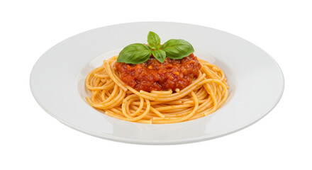 Isolated Spaghetti Bolognese on Plate