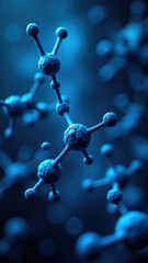 Magnesium Glycinate molecule structure with bright blue background.