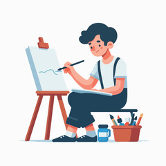 vector character people are painting art
