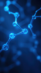 Magnesium glycinate molecule structure in a close-up view with blue illumination for scientific analysis or educational purposes.